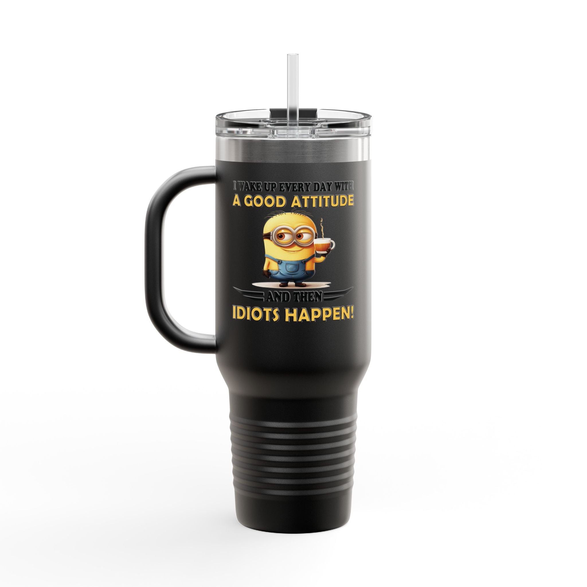 Funny Insulated Travel Mug | 40oz Coffee Cup with Humorous Minion Design | Perfect for Gifting, Home or Office Use, Insulated Drinkware