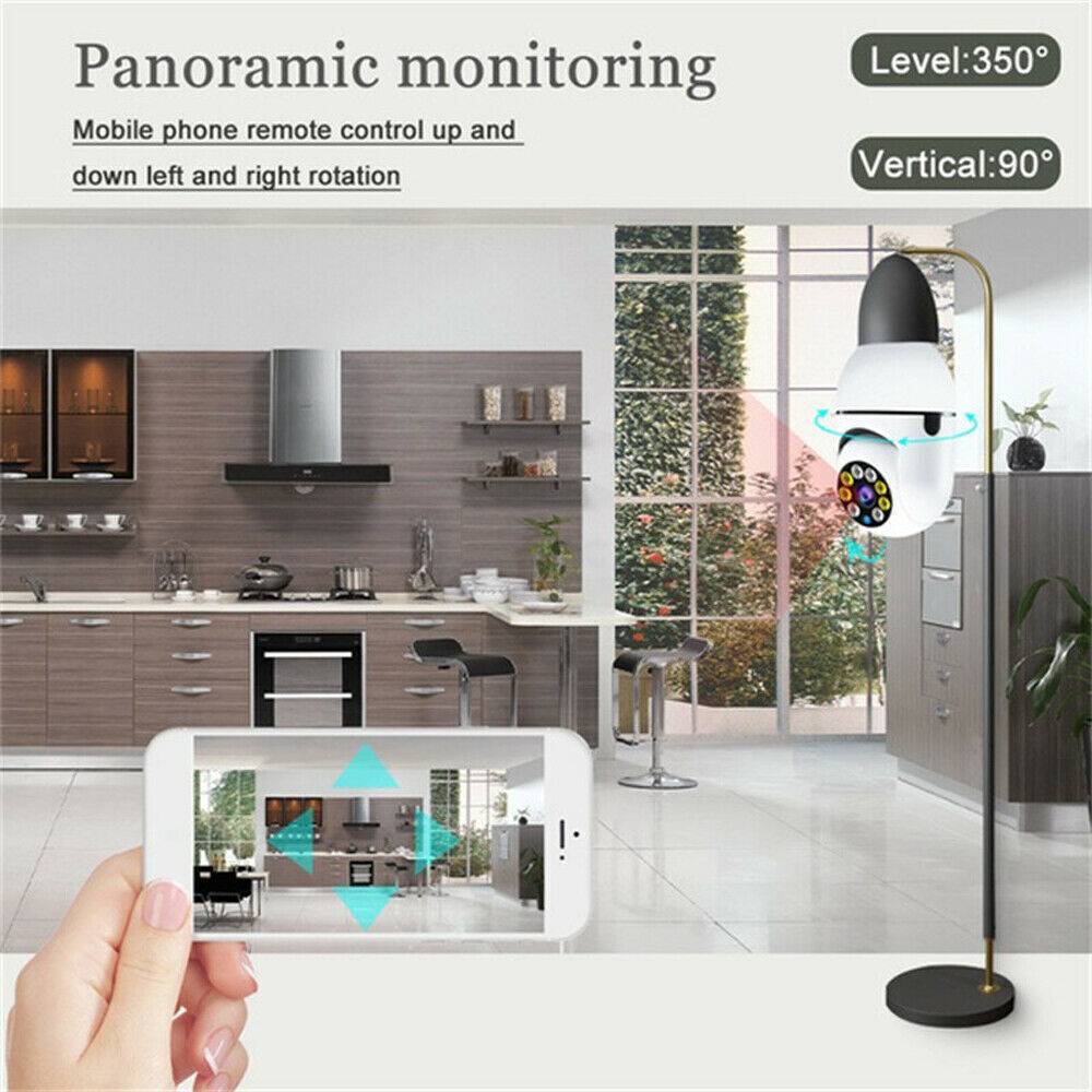 Smart Light Bulb Security Camera – 1080P HD WiFi 360° Surveillance (Model V380)