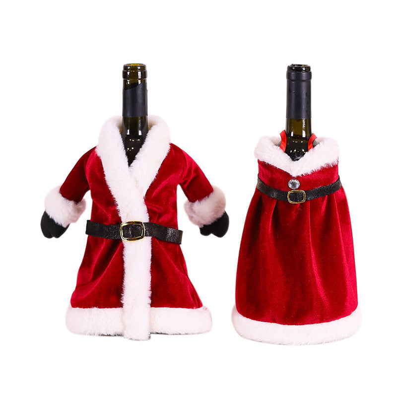 Christmas Wine Bottle Cover – Gnome or Santa Hat Decoration | Festive Holiday Table Décor, Gift Wrap Bag for Wine or Champagne
