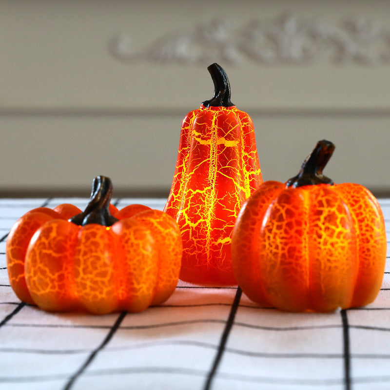 Halloween Pumpkin Lantern – LED Candle Light, Resin Jack O’Lantern Décor, Spooky Trick or Treat Prop, Glowing Pumpkin for Holiday Display