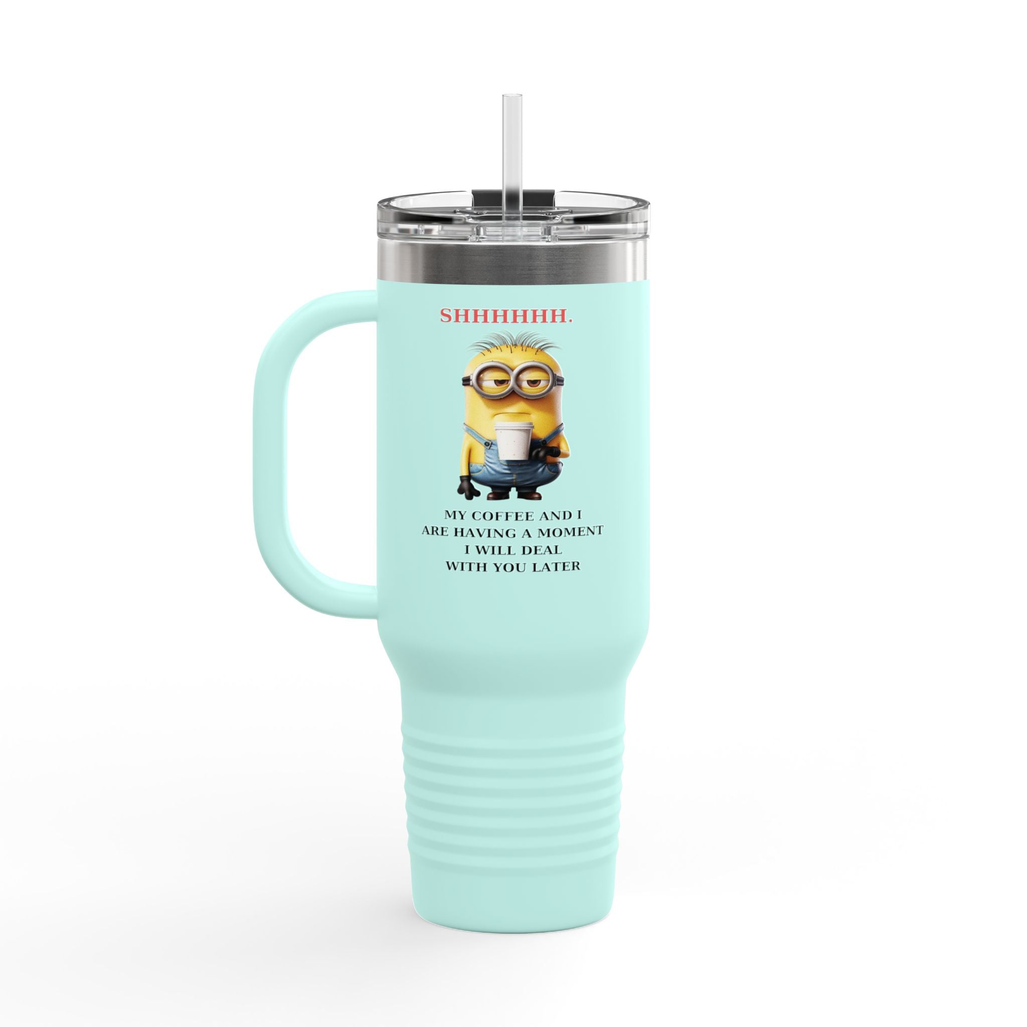 Shhhh! Minions Insulated Travel Mug | 40oz Coffee Flask | Perfect for Busy Mornings, Gifts for Coffee Lovers, Travel Mugs for Him/Her, [...]