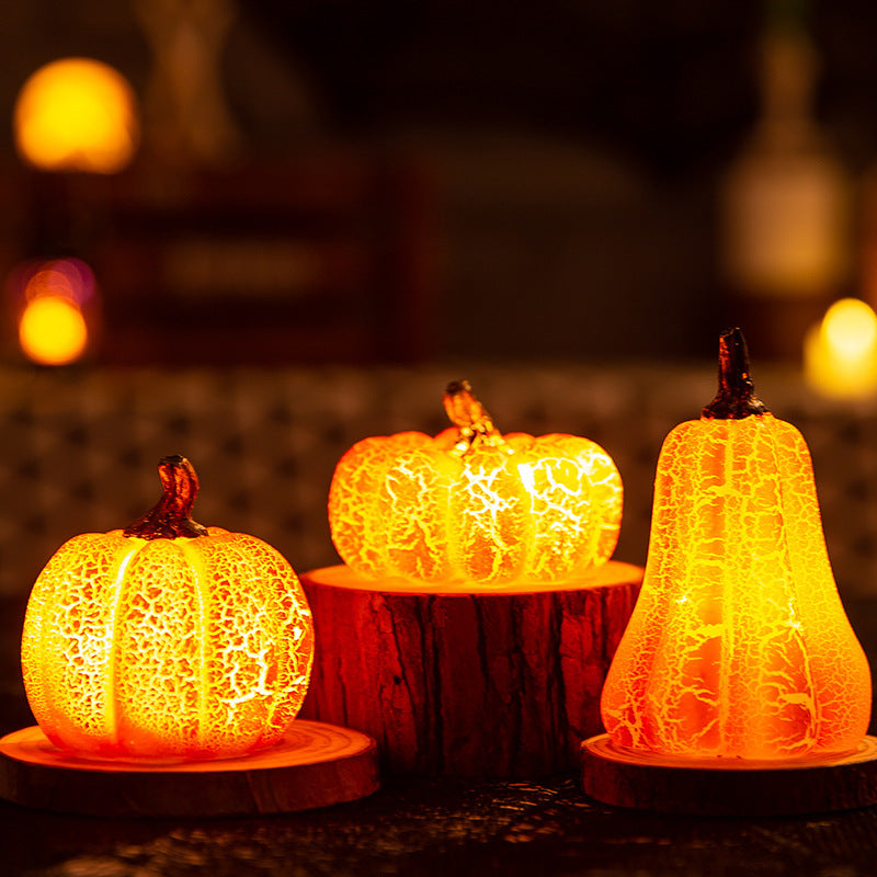 Halloween Pumpkin Lantern – LED Candle Light, Resin Jack O’Lantern Décor, Spooky Trick or Treat Prop, Glowing Pumpkin for Holiday Display