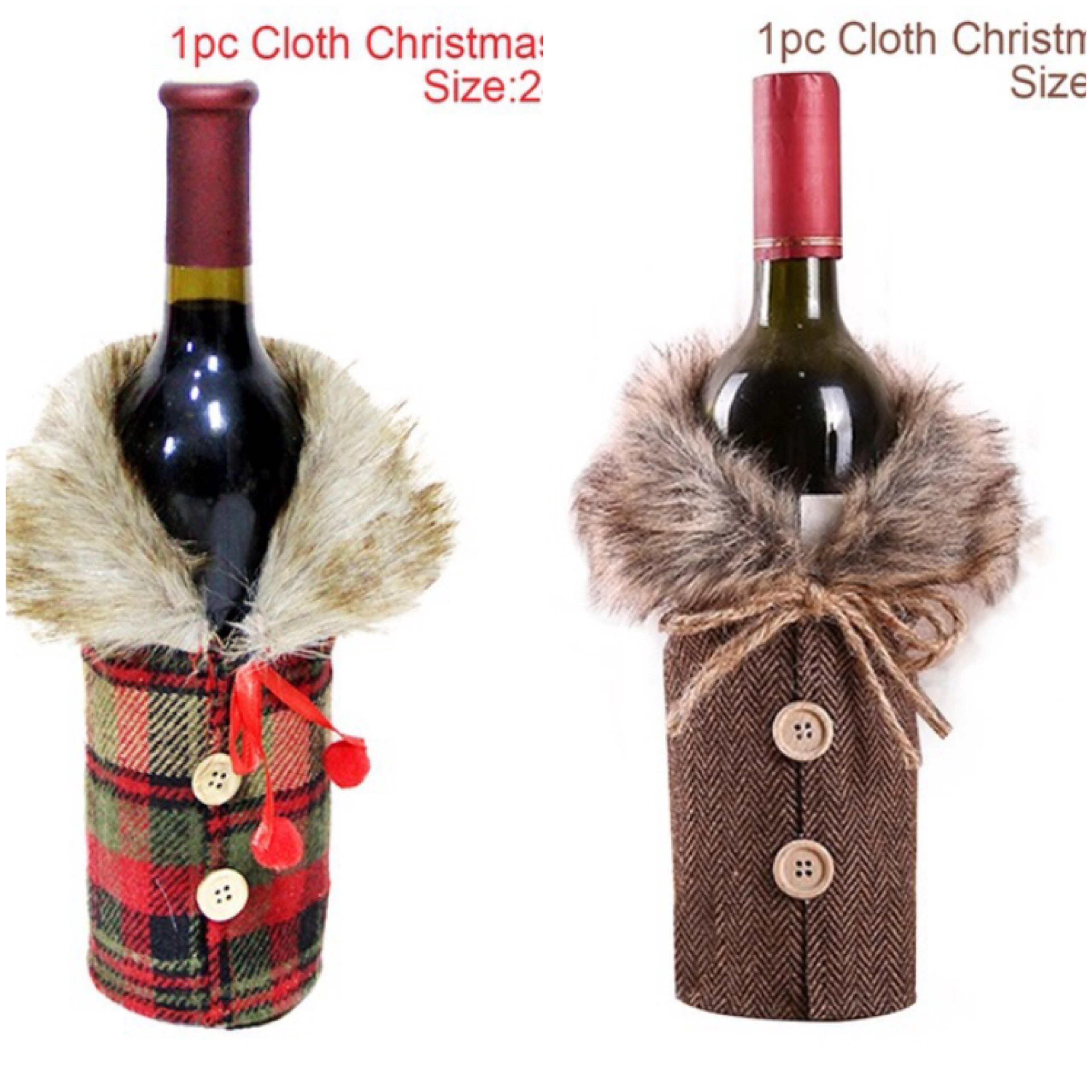 Christmas Wine Bottle Cover – Gnome or Santa Hat Decoration | Festive Holiday Table Décor, Gift Wrap Bag for Wine or Champagne