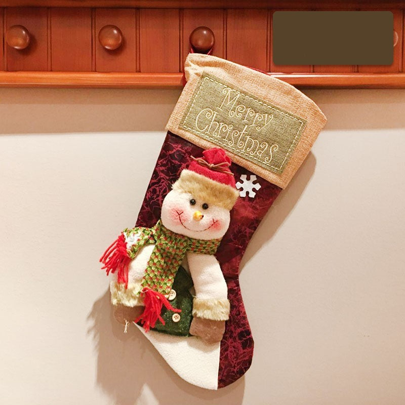 Custom Christmas Stockings – Large Burlap 3D Applique Holiday Decorations