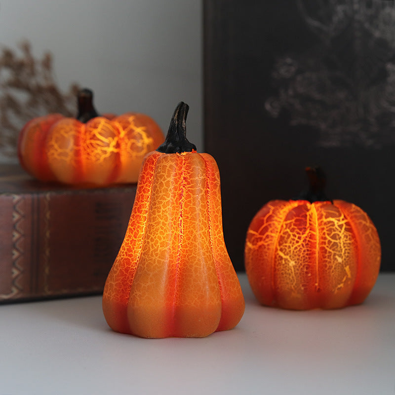 Halloween Pumpkin Lantern – LED Candle Light, Resin Jack O’Lantern Décor, Spooky Trick or Treat Prop, Glowing Pumpkin for Holiday Display