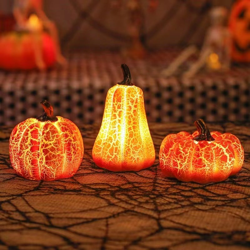 Halloween Pumpkin Lantern – LED Candle Light, Resin Jack O’Lantern Décor, Spooky Trick or Treat Prop, Glowing Pumpkin for Holiday Display
