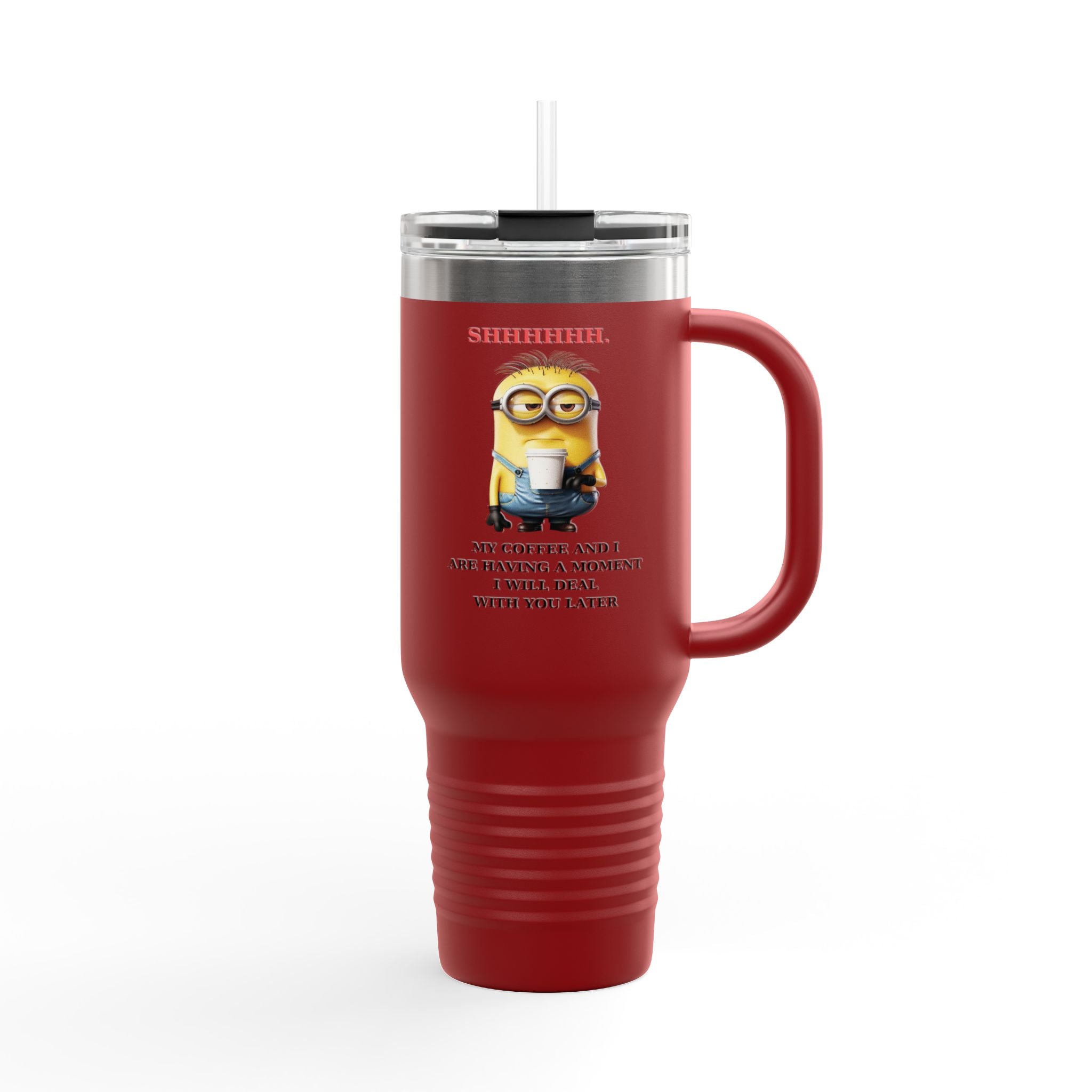 Shhhh! Minions Insulated Travel Mug | 40oz Coffee Flask | Perfect for Busy Mornings, Gifts for Coffee Lovers, Travel Mugs for Him/Her, [...]