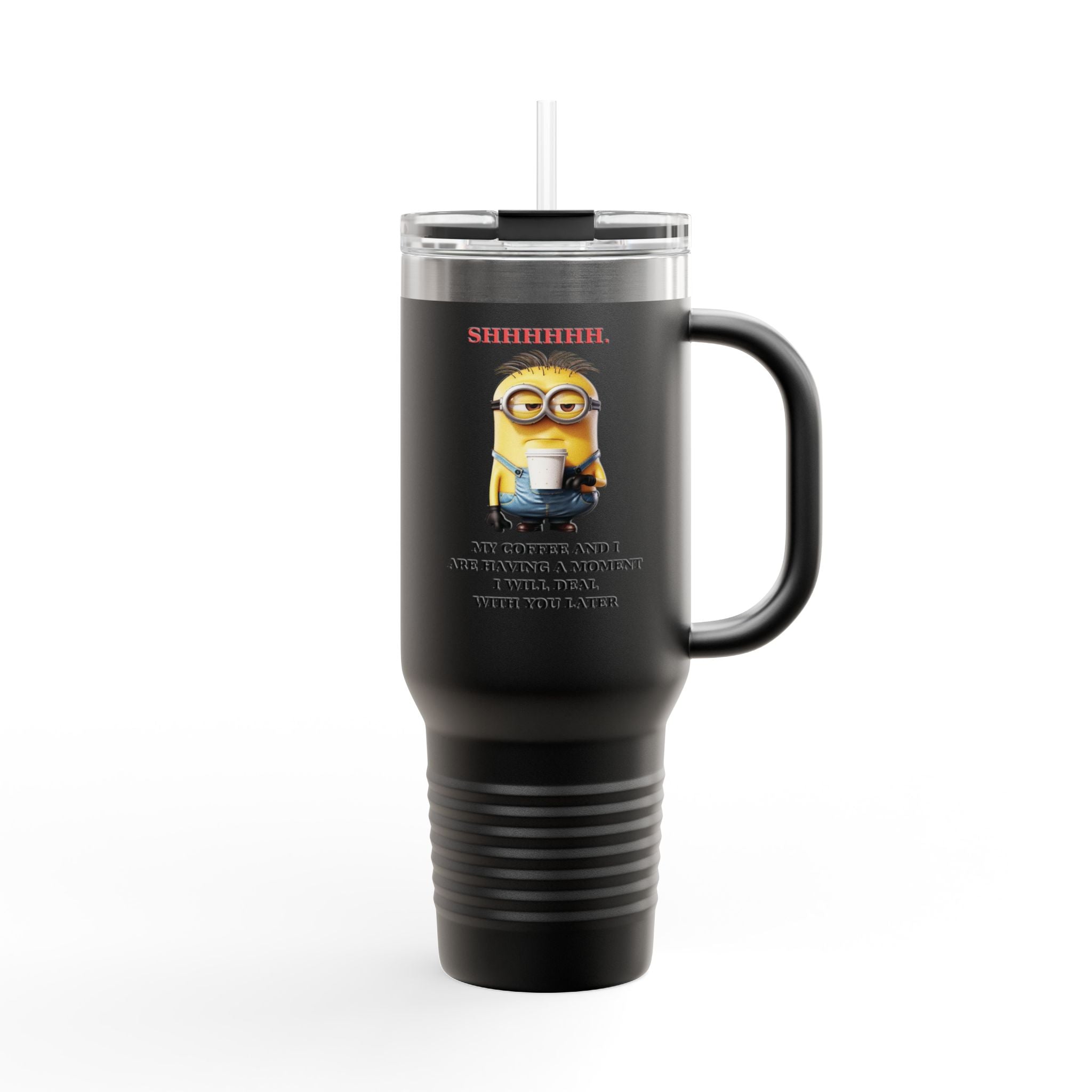 Shhhh! Minions Insulated Travel Mug | 40oz Coffee Flask | Perfect for Busy Mornings, Gifts for Coffee Lovers, Travel Mugs for Him/Her, [...]
