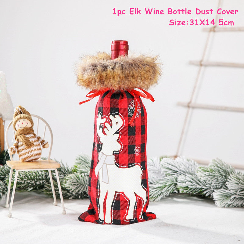 Christmas Wine Bottle Cover – Gnome or Santa Hat Decoration | Festive Holiday Table Décor, Gift Wrap Bag for Wine or Champagne