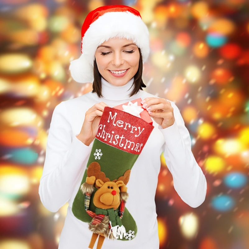 Custom Made Large Christmas Stockings – 3D Santa, Snowman & Reindeer Designs