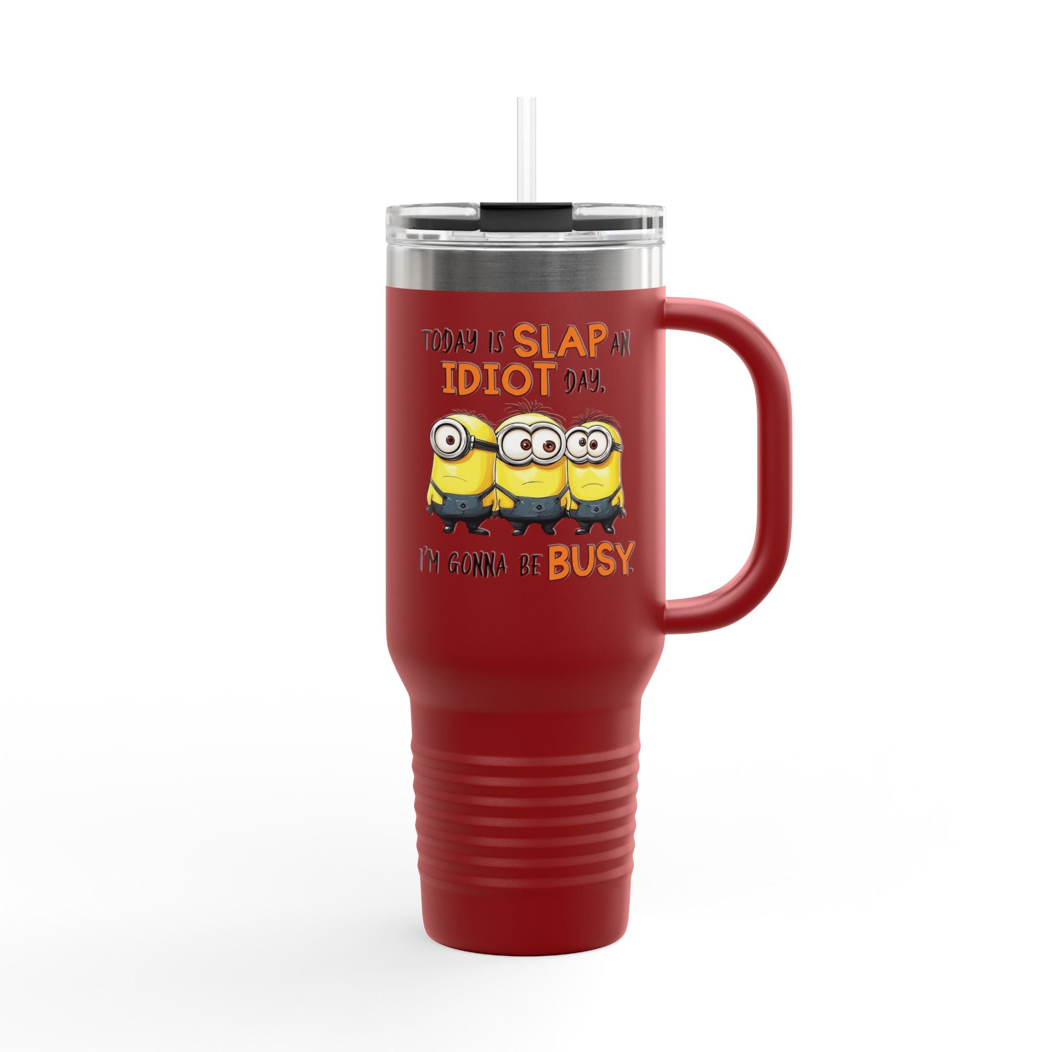 Funny Minion Insulated Travel Mug, 40oz - Great for Work, Gifting, or Celebrations, Large Coffee Cup, Novelty Tea Tumbler, Unique Traveler