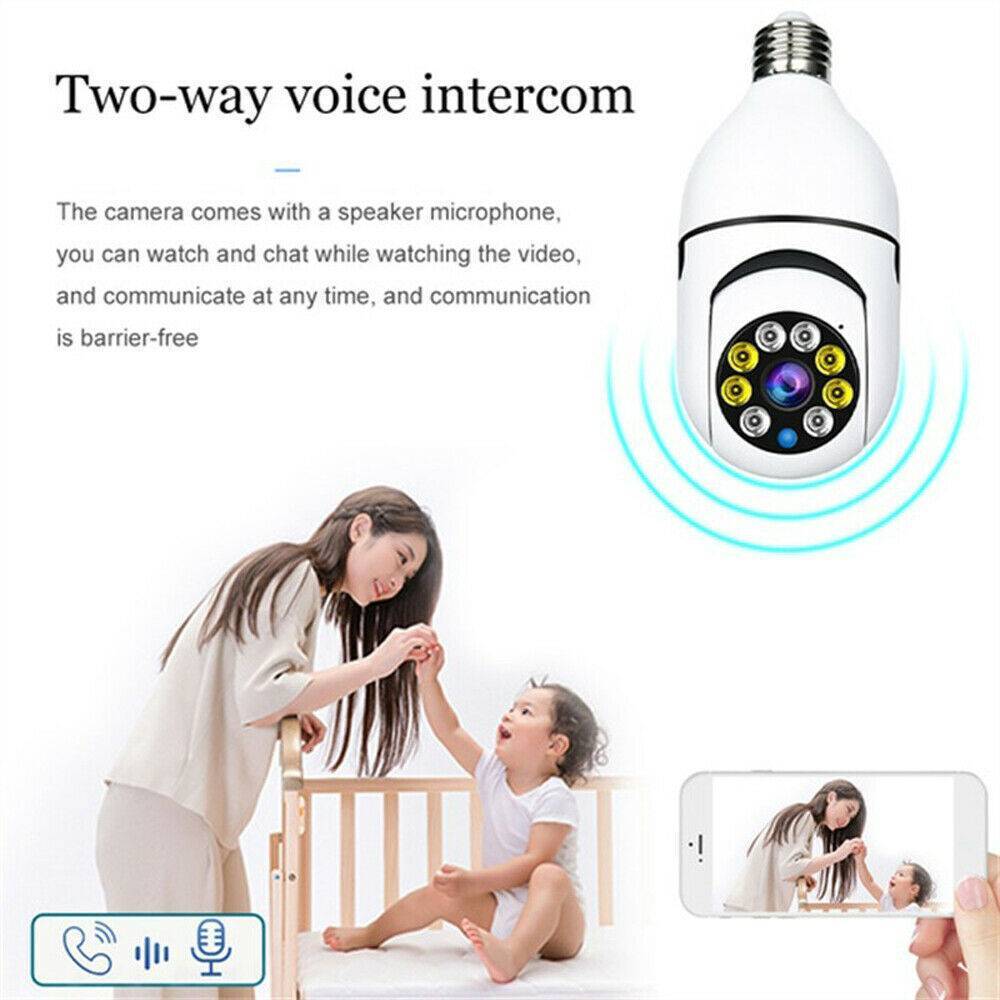 Smart Light Bulb Security Camera – 1080P HD WiFi 360° Surveillance (Model V380)