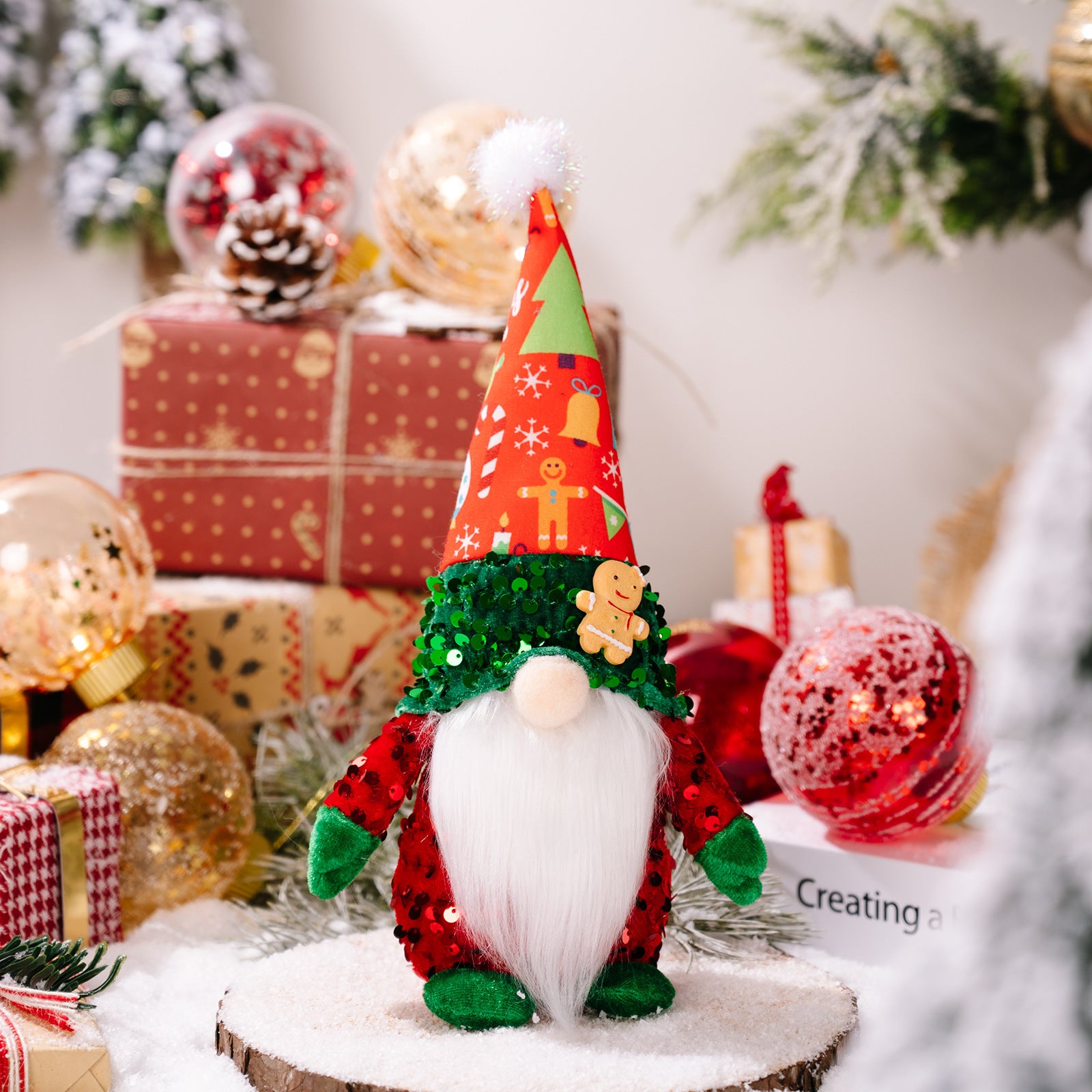 Christmas Gnome Plush Doll Ornaments – Santa, Rudolph & Gingerbread Gnomes | Holiday Tabletop Décor, Festive Home Decoration, Gift Idea