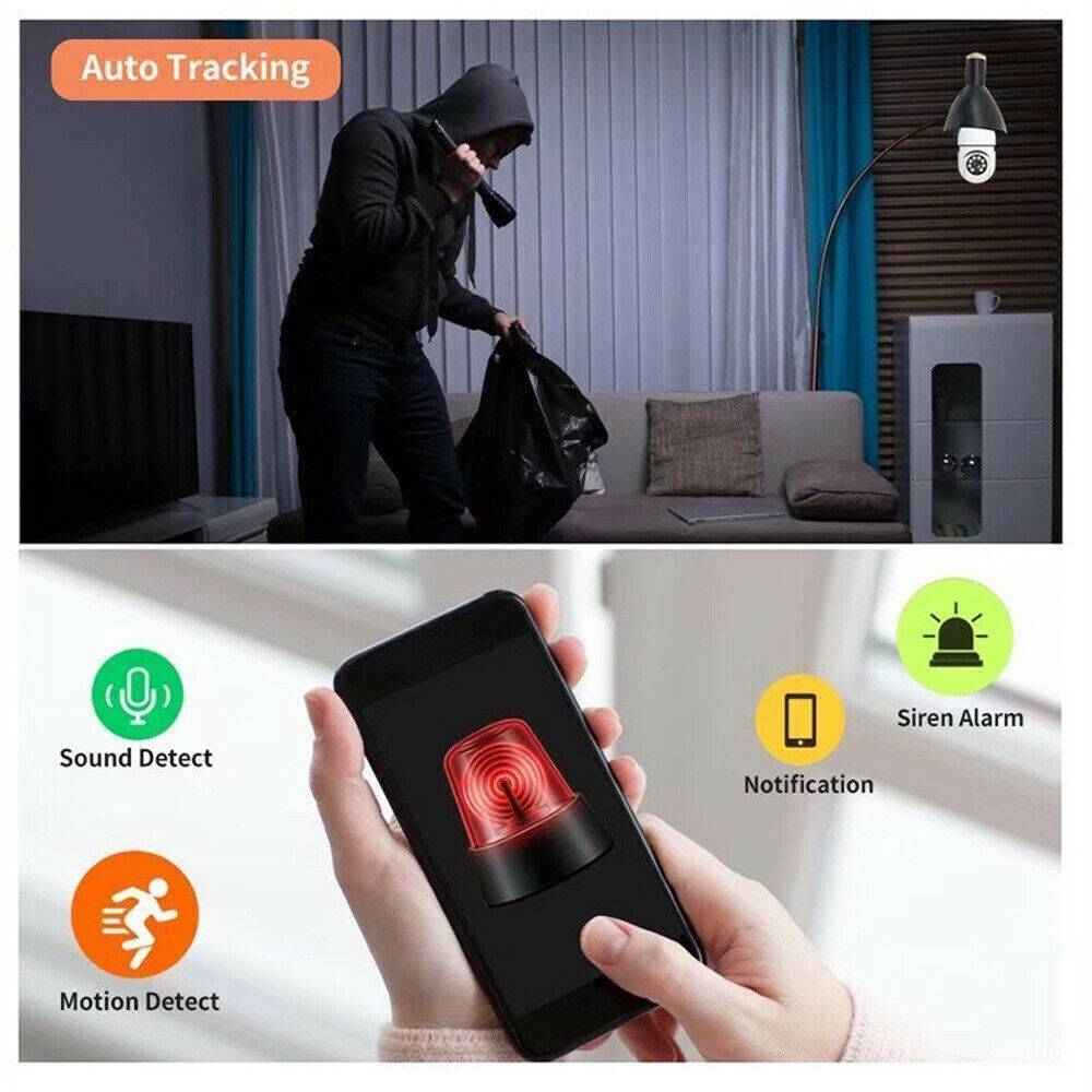 Smart Light Bulb Security Camera – 1080P HD WiFi 360° Surveillance (Model V380)