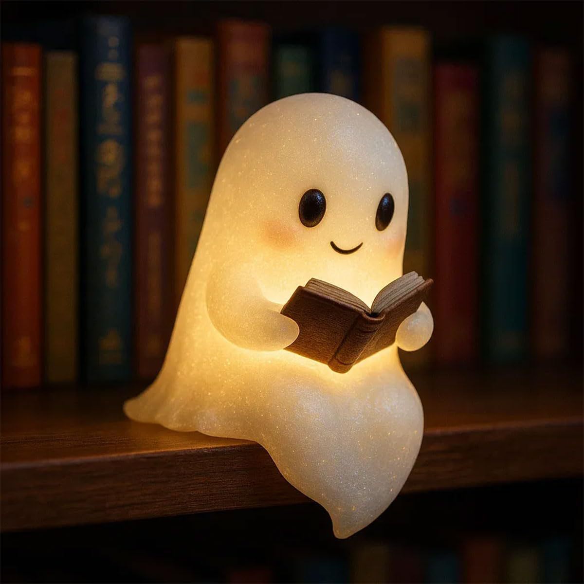Cute LED Ghost Night Light – Halloween Decoration, Kids Bedside Lamp, Warm Glow Sleep Light, Spooky Gift for Children & Home Décor