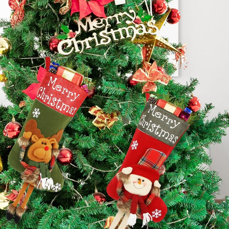 Custom Made Large Christmas Stockings – 3D Santa, Snowman & Reindeer Designs