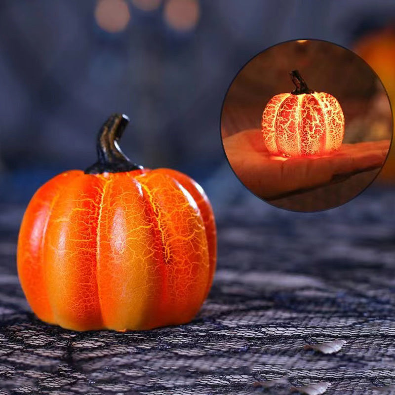 Halloween Pumpkin Lantern – LED Candle Light, Resin Jack O’Lantern Décor, Spooky Trick or Treat Prop, Glowing Pumpkin for Holiday Display