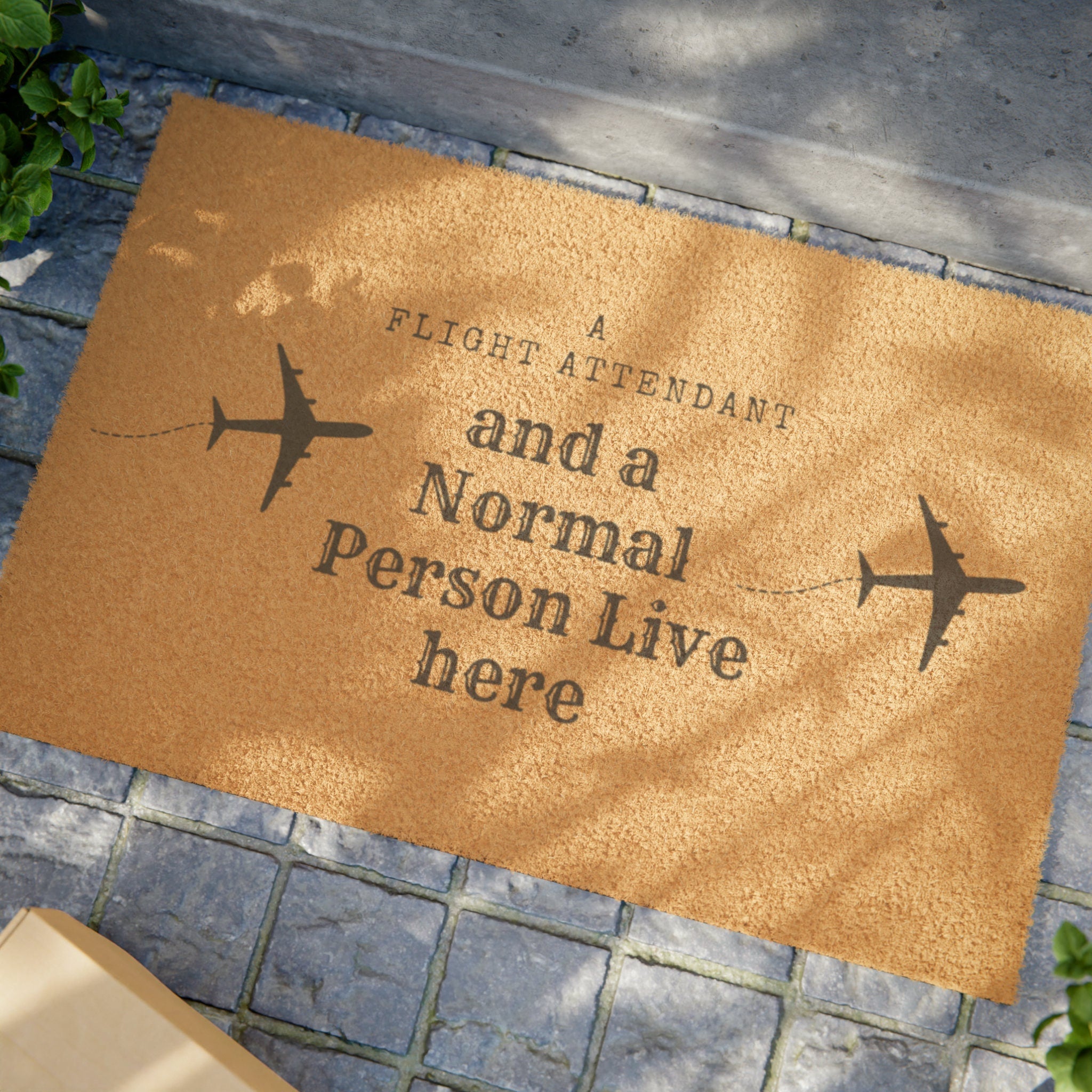 Flight Attendant Doormat: Funny Home Entryway Decor