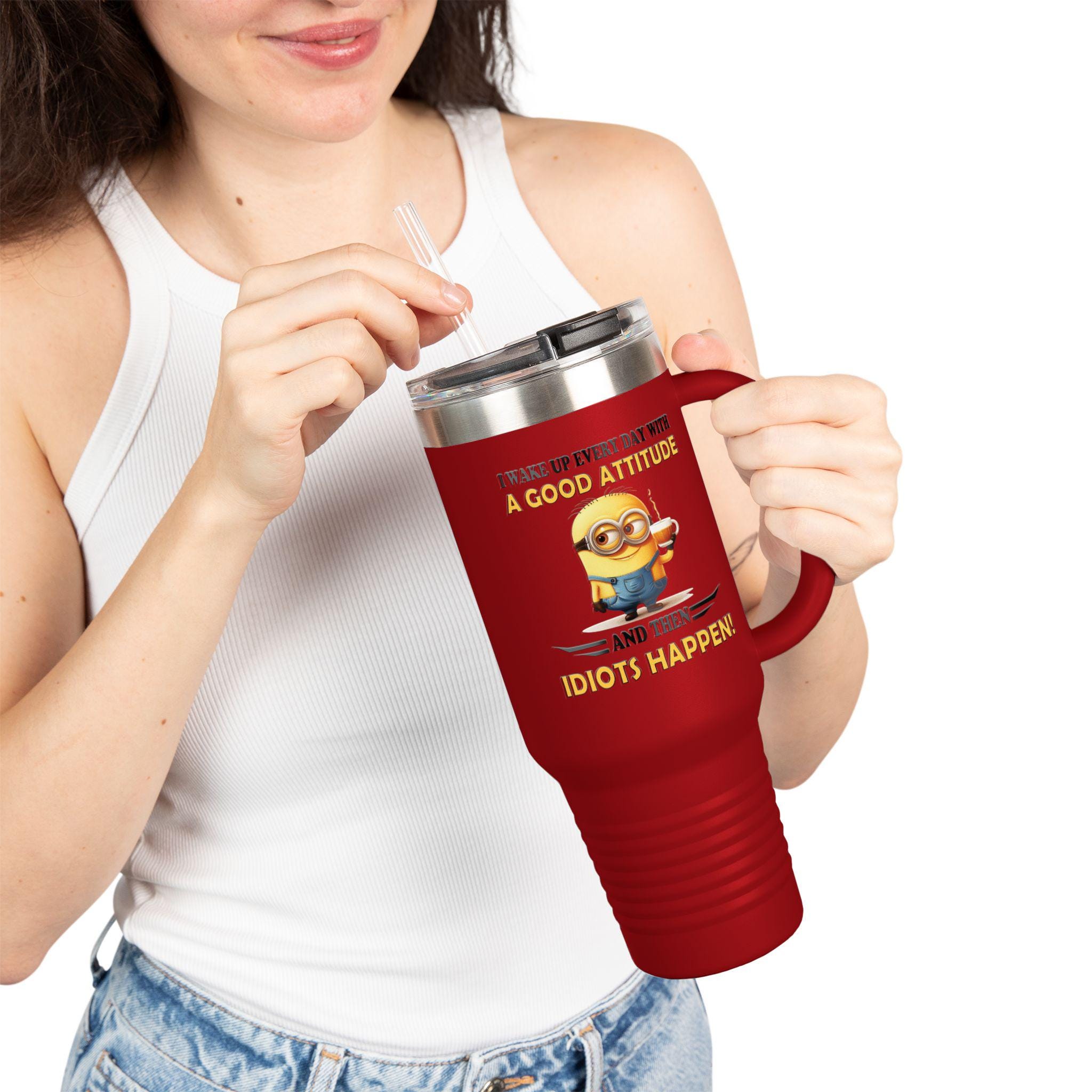 Funny Minion Travel Mug: 40oz Insulated Coffee Cup
